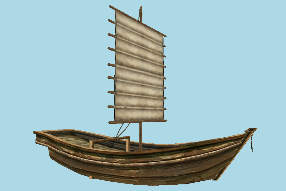 Old Sailing Boat 3d model